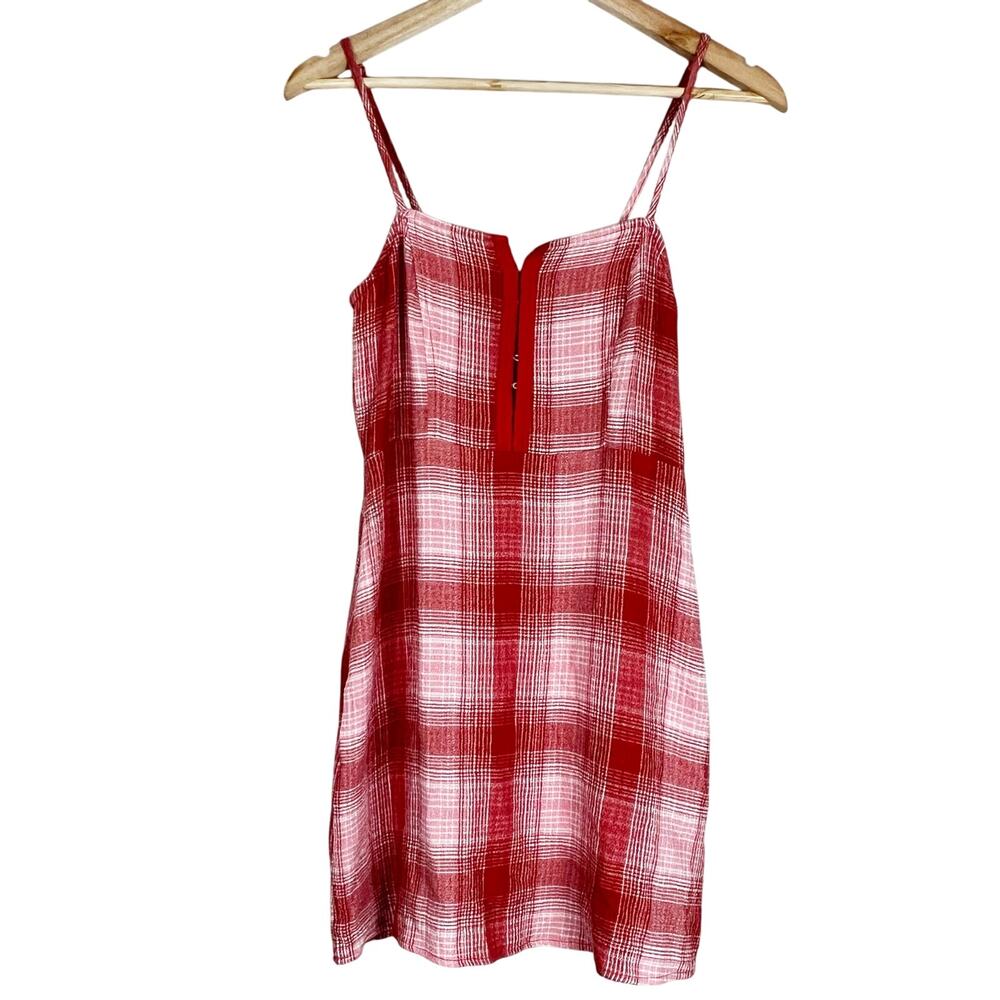 Forever 21 Red and White Plaid Mini Dress